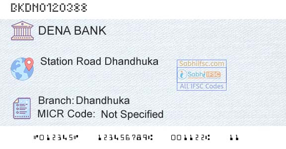 Dena Bank DhandhukaBranch 