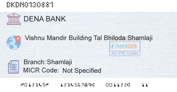 Dena Bank ShamlajiBranch 