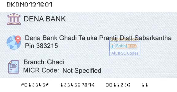 Dena Bank GhadiBranch 