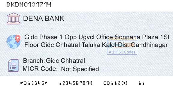 Dena Bank Gidc ChhatralBranch 