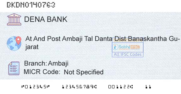 Dena Bank AmbajiBranch 