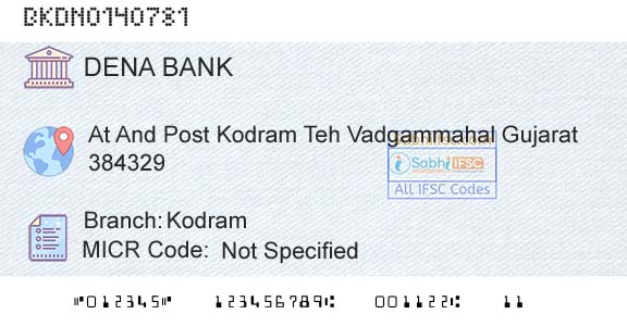 Dena Bank KodramBranch 