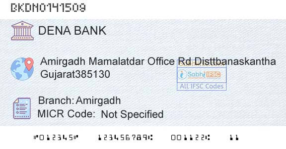 Dena Bank AmirgadhBranch 