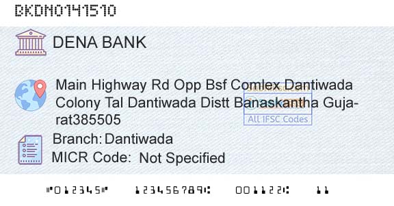 Dena Bank DantiwadaBranch 