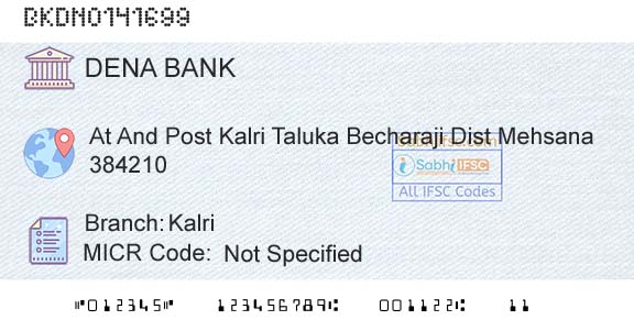 Dena Bank KalriBranch 