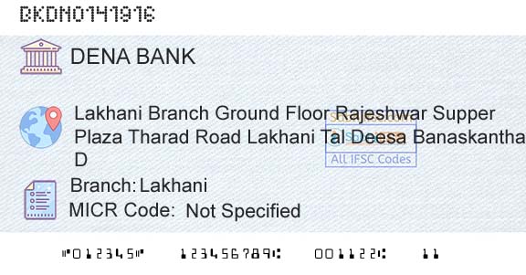 Dena Bank LakhaniBranch 