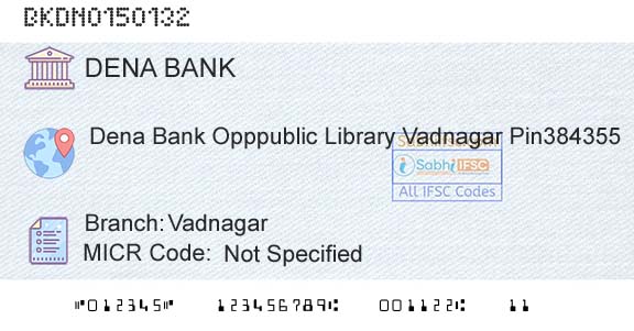 Dena Bank VadnagarBranch 
