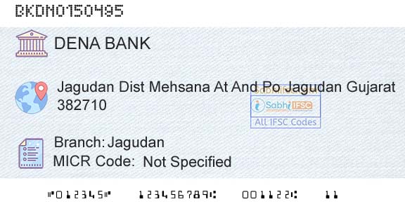 Dena Bank JagudanBranch 