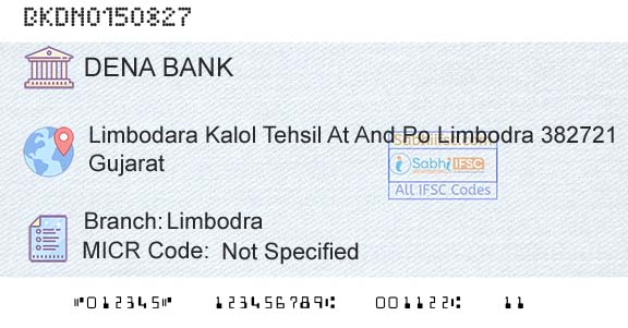 Dena Bank LimbodraBranch 