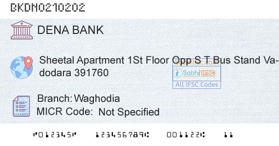 Dena Bank WaghodiaBranch 