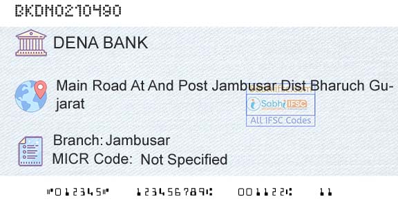Dena Bank JambusarBranch 