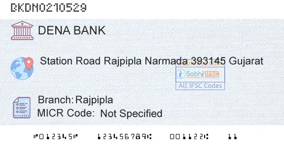 Dena Bank RajpiplaBranch 