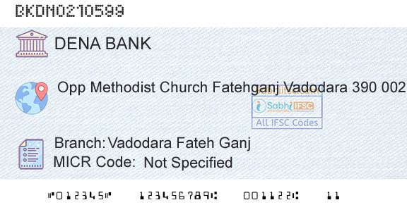 Dena Bank Vadodara Fateh GanjBranch 