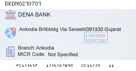 Dena Bank AnkodiaBranch 