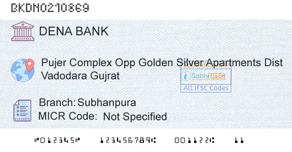 Dena Bank SubhanpuraBranch 