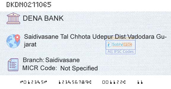 Dena Bank SaidivasaneBranch 