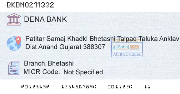 Dena Bank BhetashiBranch 
