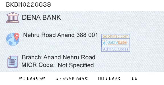 Dena Bank Anand Nehru RoadBranch 