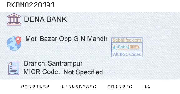 Dena Bank SantrampurBranch 