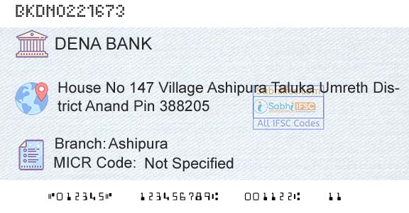 Dena Bank AshipuraBranch 