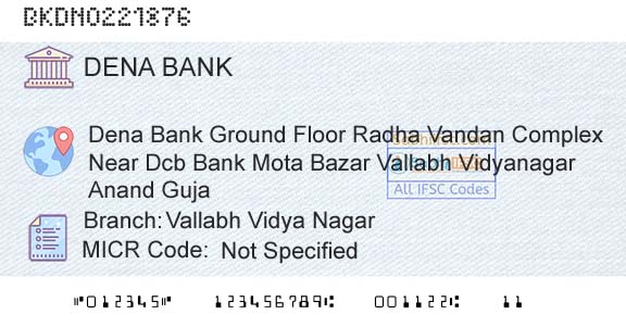Dena Bank Vallabh Vidya NagarBranch 