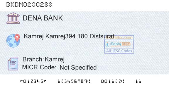 Dena Bank KamrejBranch 