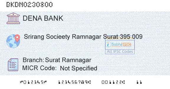 Dena Bank Surat RamnagarBranch 