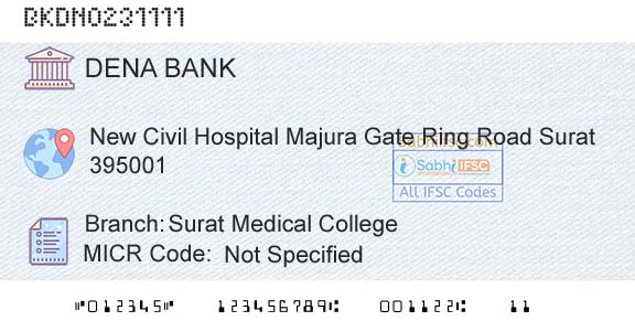 Dena Bank Surat Medical CollegeBranch 