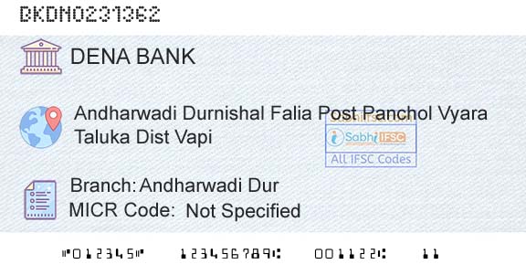 Dena Bank Andharwadi DurBranch 