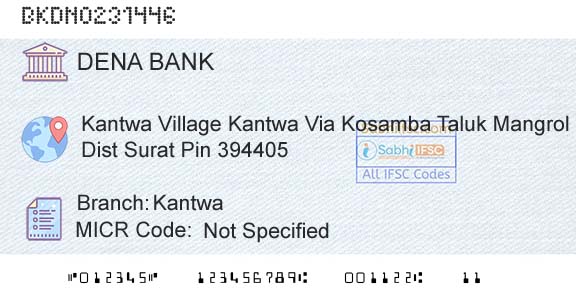Dena Bank KantwaBranch 
