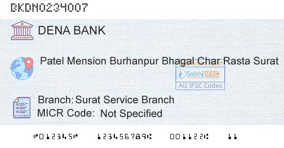 Dena Bank Surat Service BranchBranch 