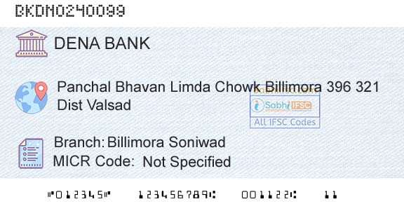 Dena Bank Billimora SoniwadBranch 