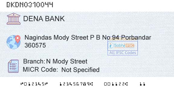 Dena Bank N Mody StreetBranch 
