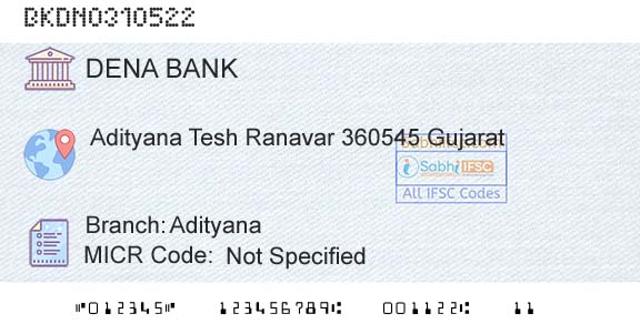 Dena Bank AdityanaBranch 