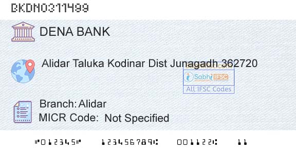 Dena Bank AlidarBranch 