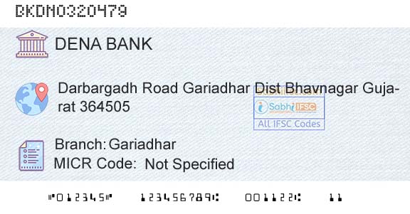 Dena Bank GariadharBranch 