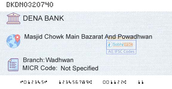 Dena Bank WadhwanBranch 