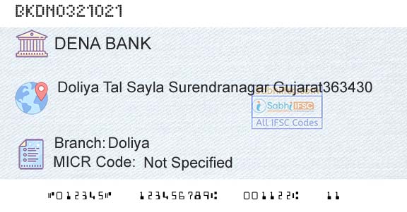 Dena Bank DoliyaBranch 