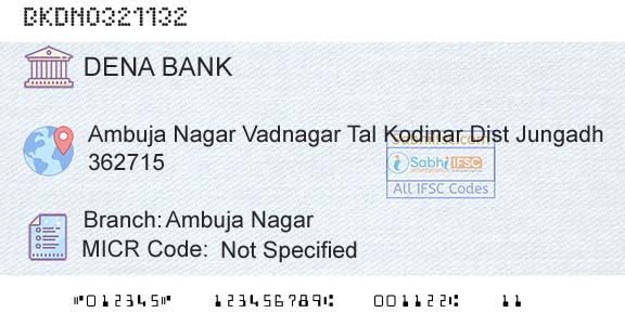 Dena Bank Ambuja NagarBranch 