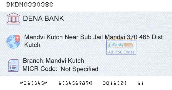 Dena Bank Mandvi KutchBranch 