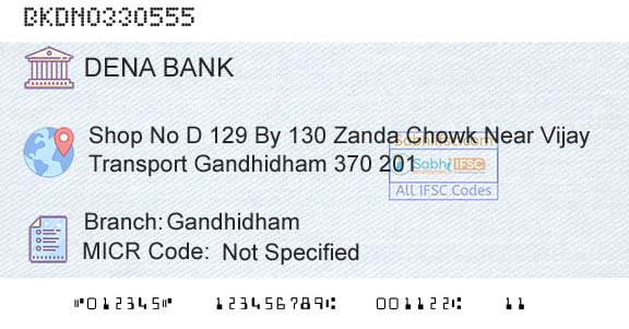 Dena Bank GandhidhamBranch 