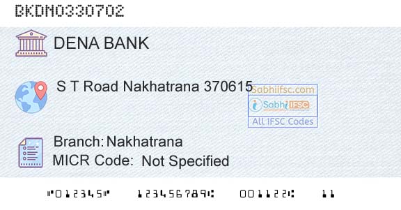 Dena Bank NakhatranaBranch 