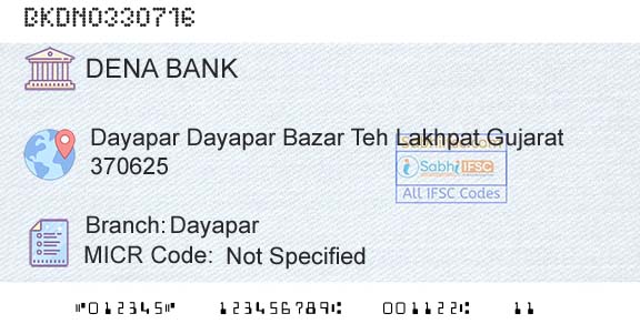 Dena Bank DayaparBranch 