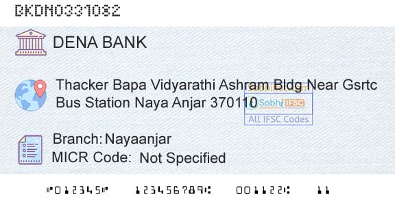 Dena Bank NayaanjarBranch 