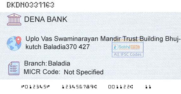Dena Bank BaladiaBranch 