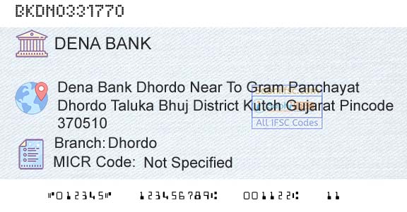 Dena Bank DhordoBranch 