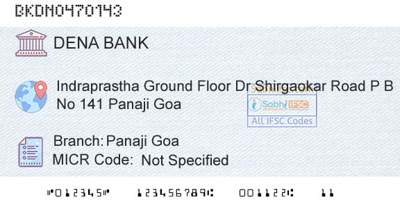 Dena Bank Panaji GoaBranch 