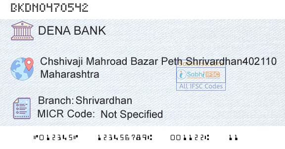 Dena Bank ShrivardhanBranch 