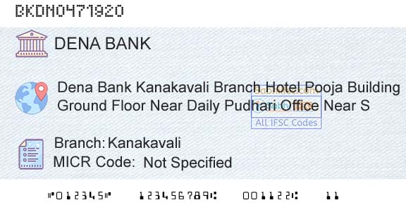 Dena Bank KanakavaliBranch 