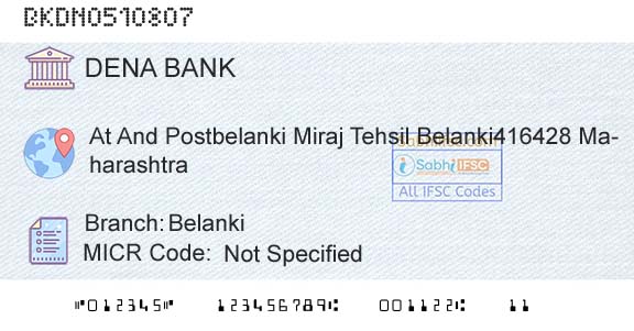 Dena Bank BelankiBranch 